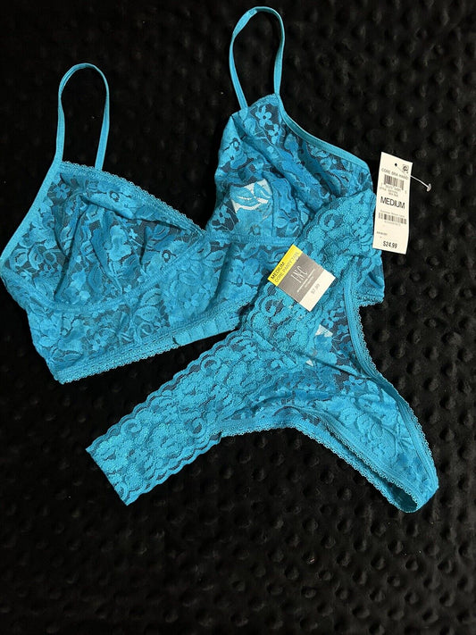 INC Lace 2 Piece Panty Bralette Set Sea Isle