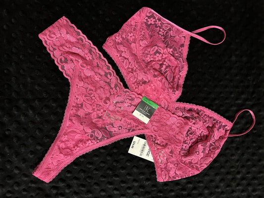 INC Lace 2 Piece Panty Bralette Set Divine Berry