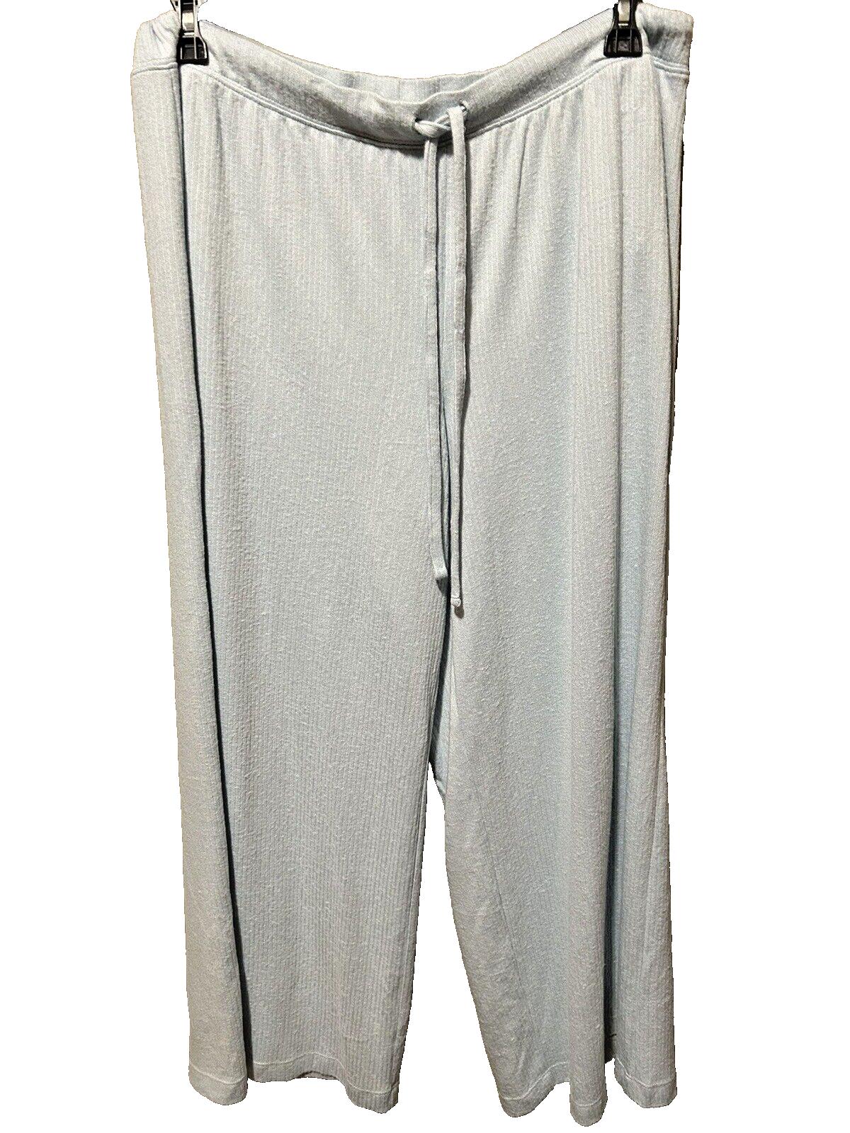 Jenni Women’s Ribbed Calming Blue Pajama Pants Plus Size