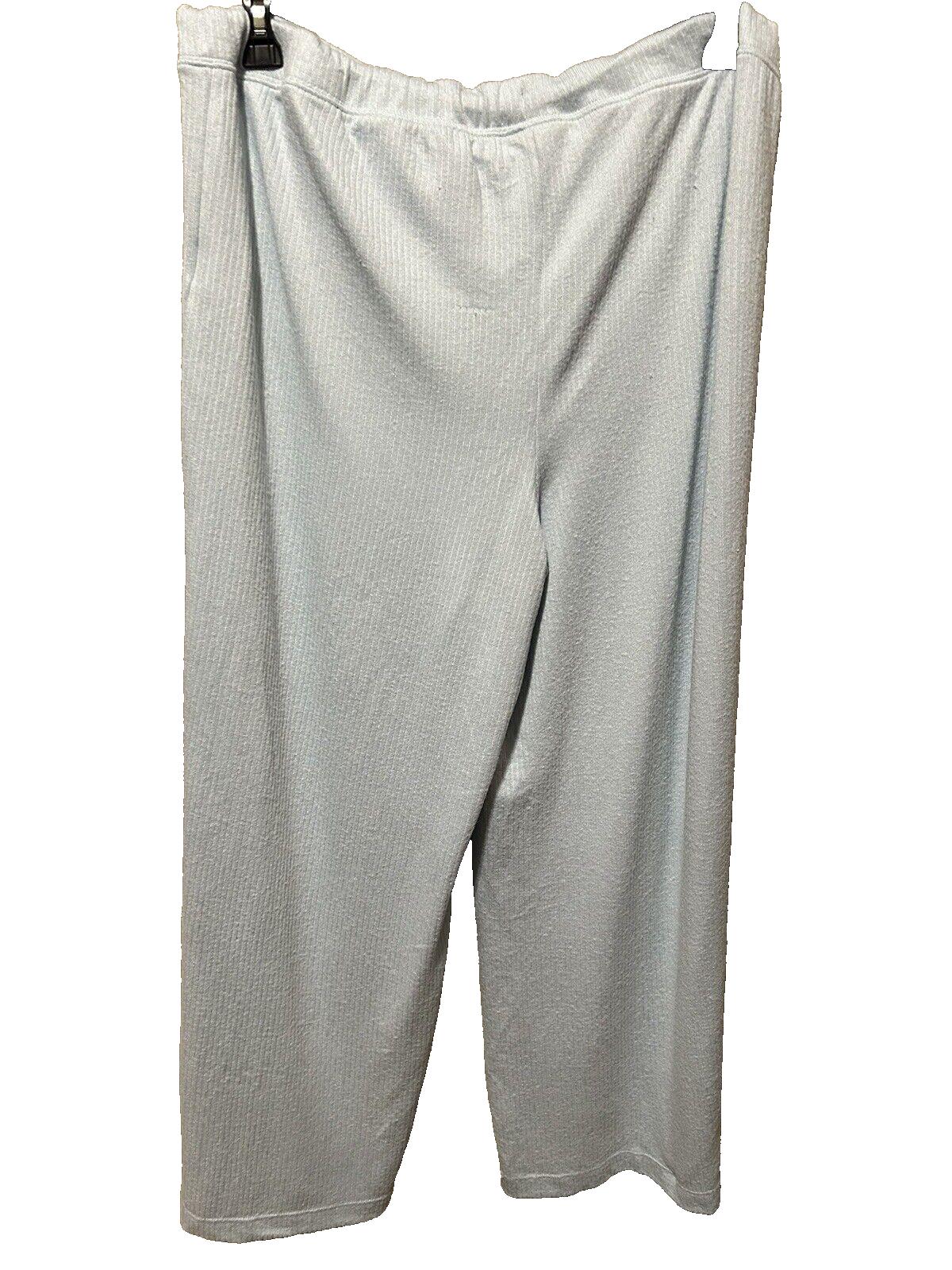 Jenni Women’s Ribbed Calming Blue Pajama Pants Plus Size