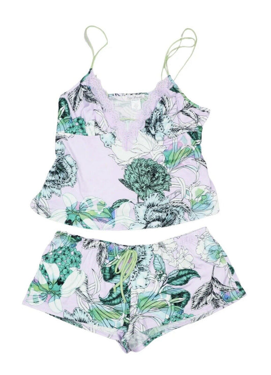 Linea Donatella Palm Garden Cami & Cropped Pants Pajama 2 Piece Set-Lilac