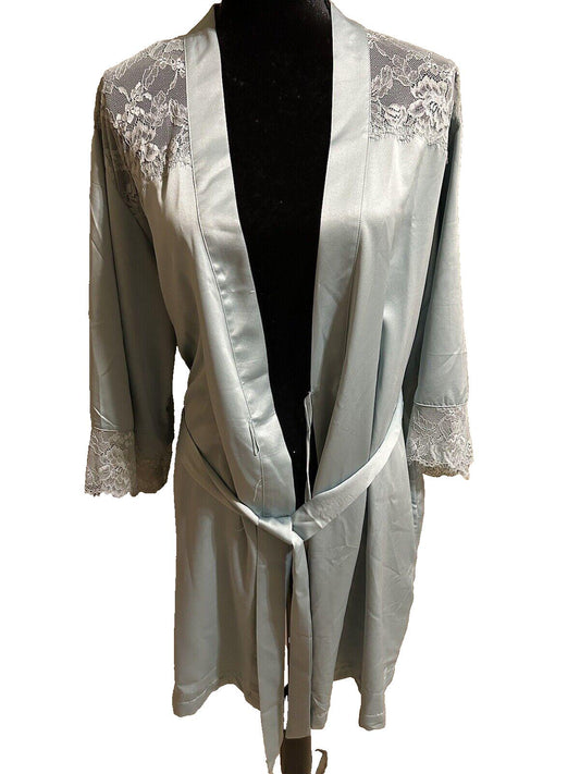 INC Blue Amazonite Women’s Robe With Lace Trim