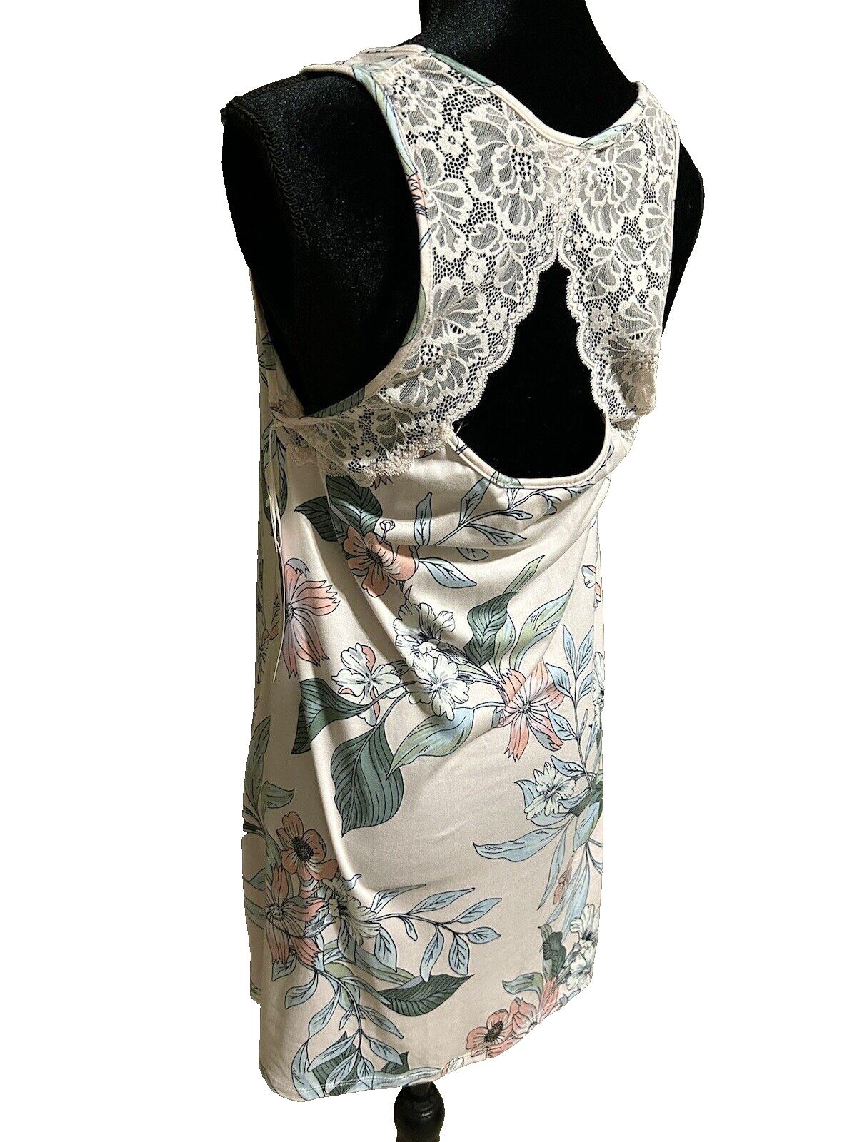 Linea Donatella Vivienne Women’s Floral-Print Lace-Back Cutout Nightgown