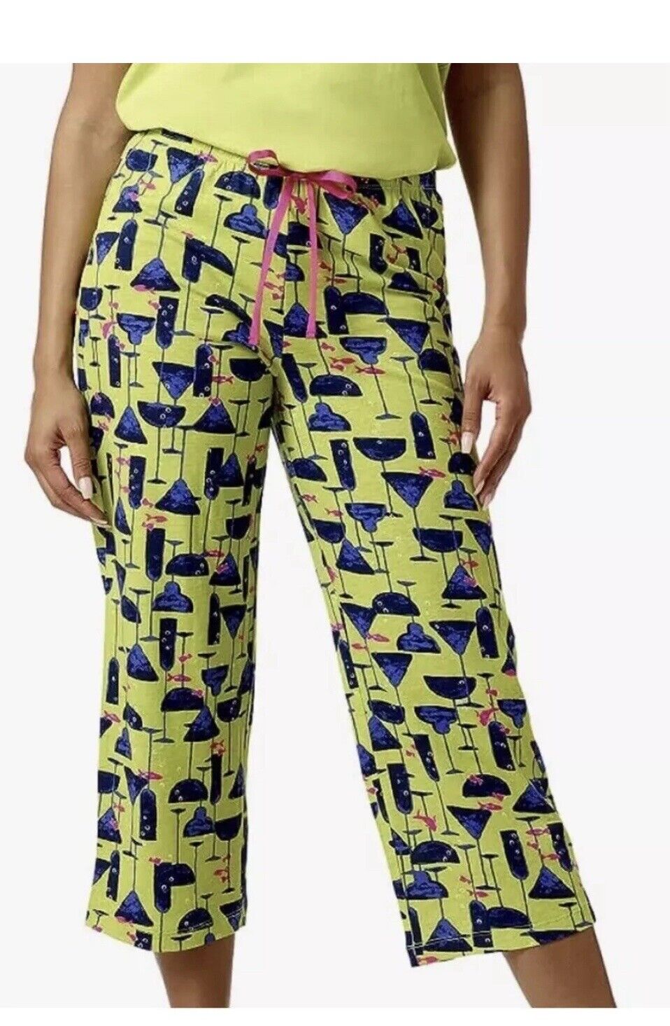 Women's HUE Sipping with Fishes Pj Capri Pants Lounge Sleep Bright