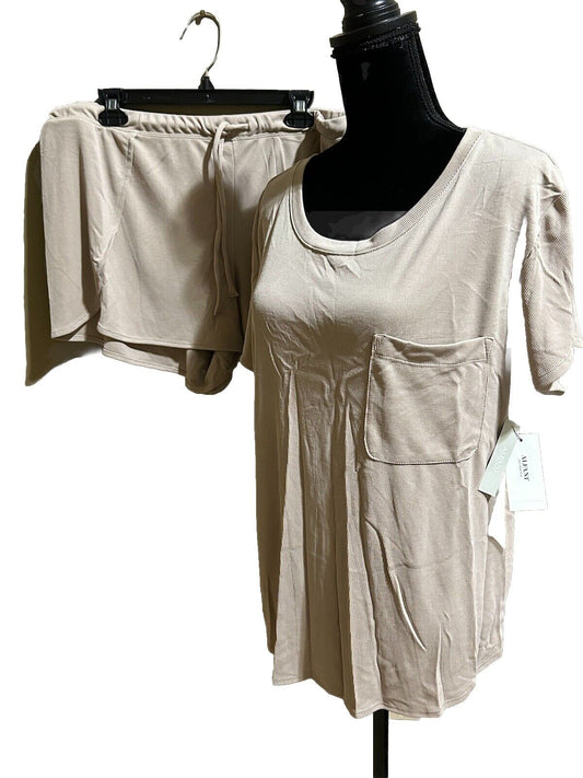 Alfani Women’s Two Piece Sheepskin Ribbed Pajama Short Set