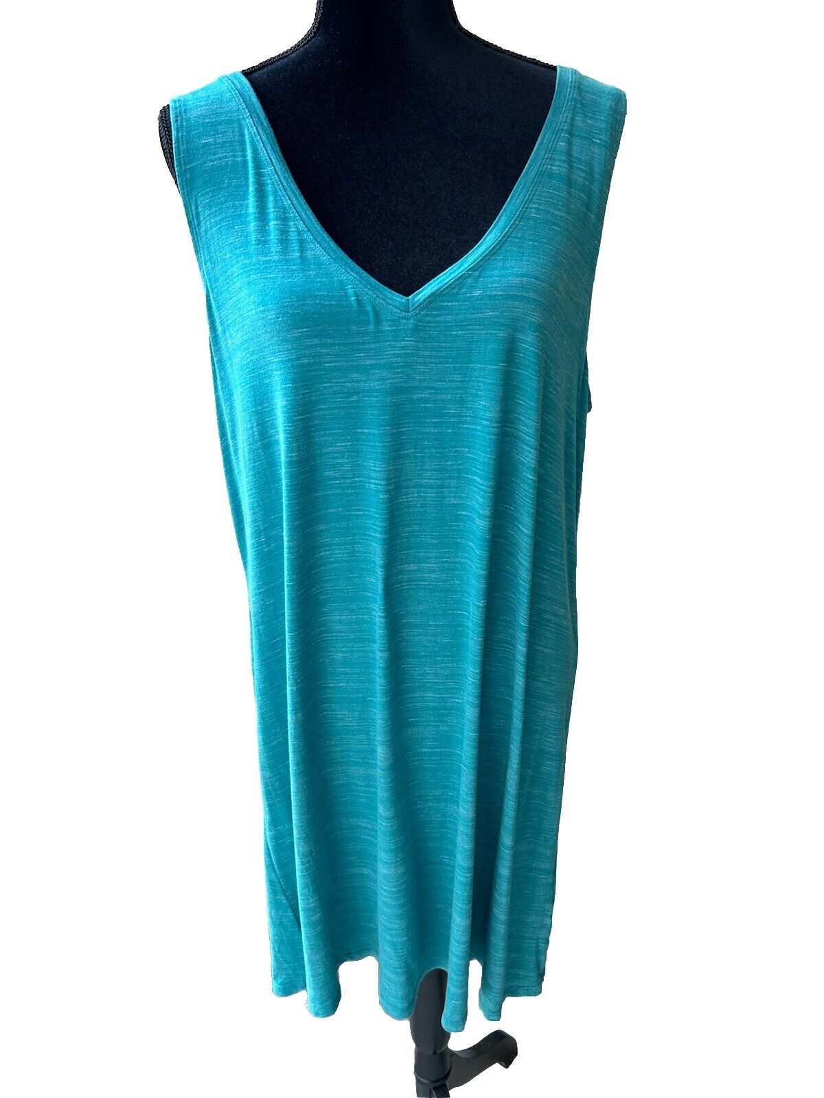 Alfani Women’s V Neck Nightgown Chemise Greenblue Slate Spacedye XS