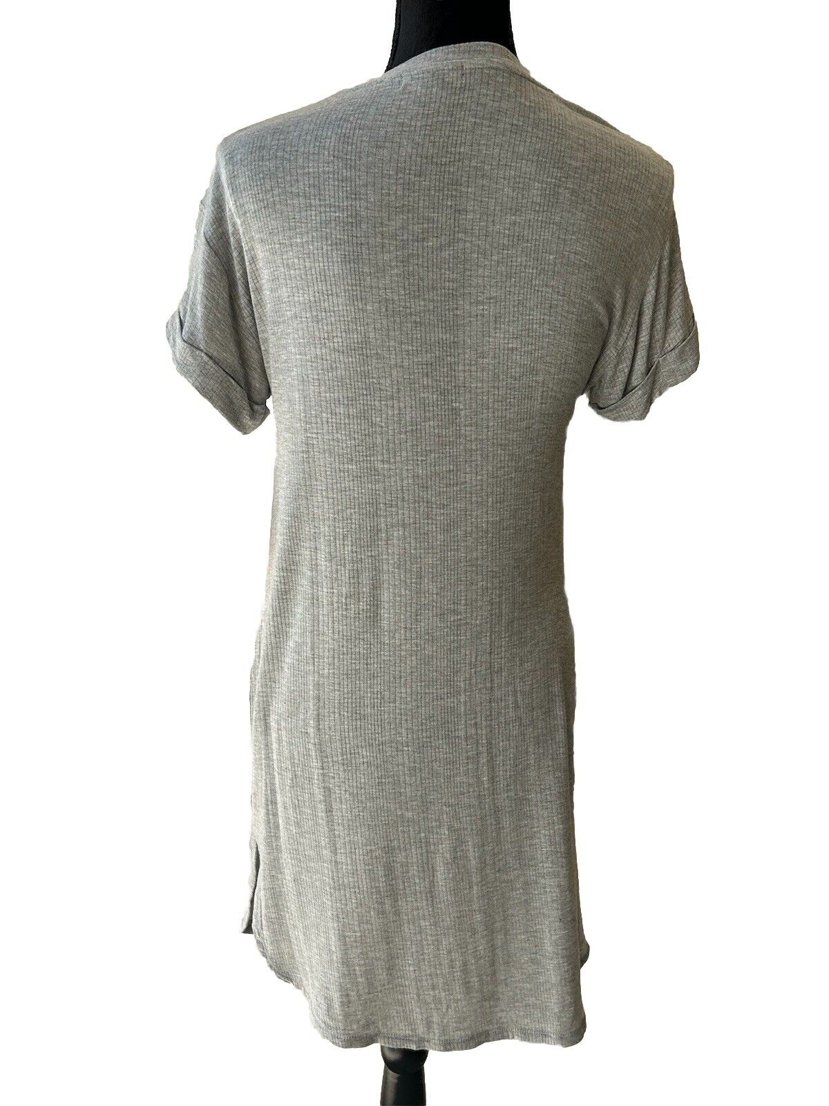 Alfani Ultra Soft Ribbed Knit Sleepshirt Nightgown Heather Grey XS