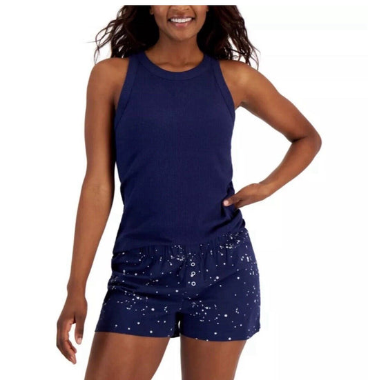 Jenni Women's High-Neck Pajama Tank Top Navy Sail