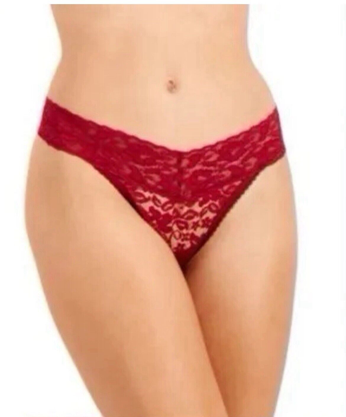 INC International Concepts Women’s Lace Thong Underwear Panties Maraschino