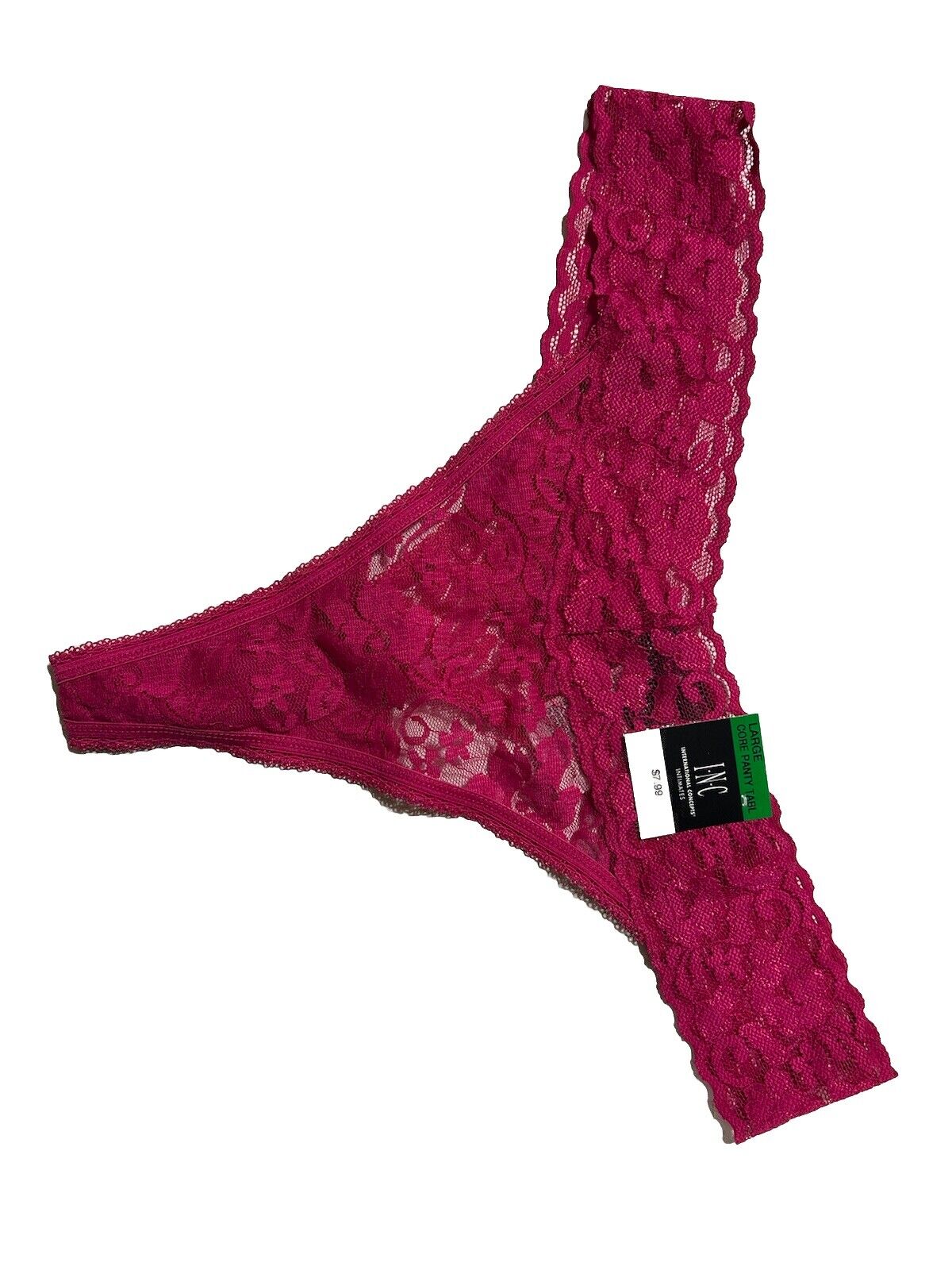 INC International Concepts Women’s Jazzy Pink Lace Thong Underwear Panty