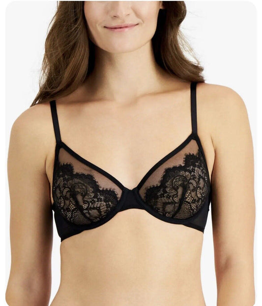 INC International Concepts Women’s Black Underwire Lace Bra