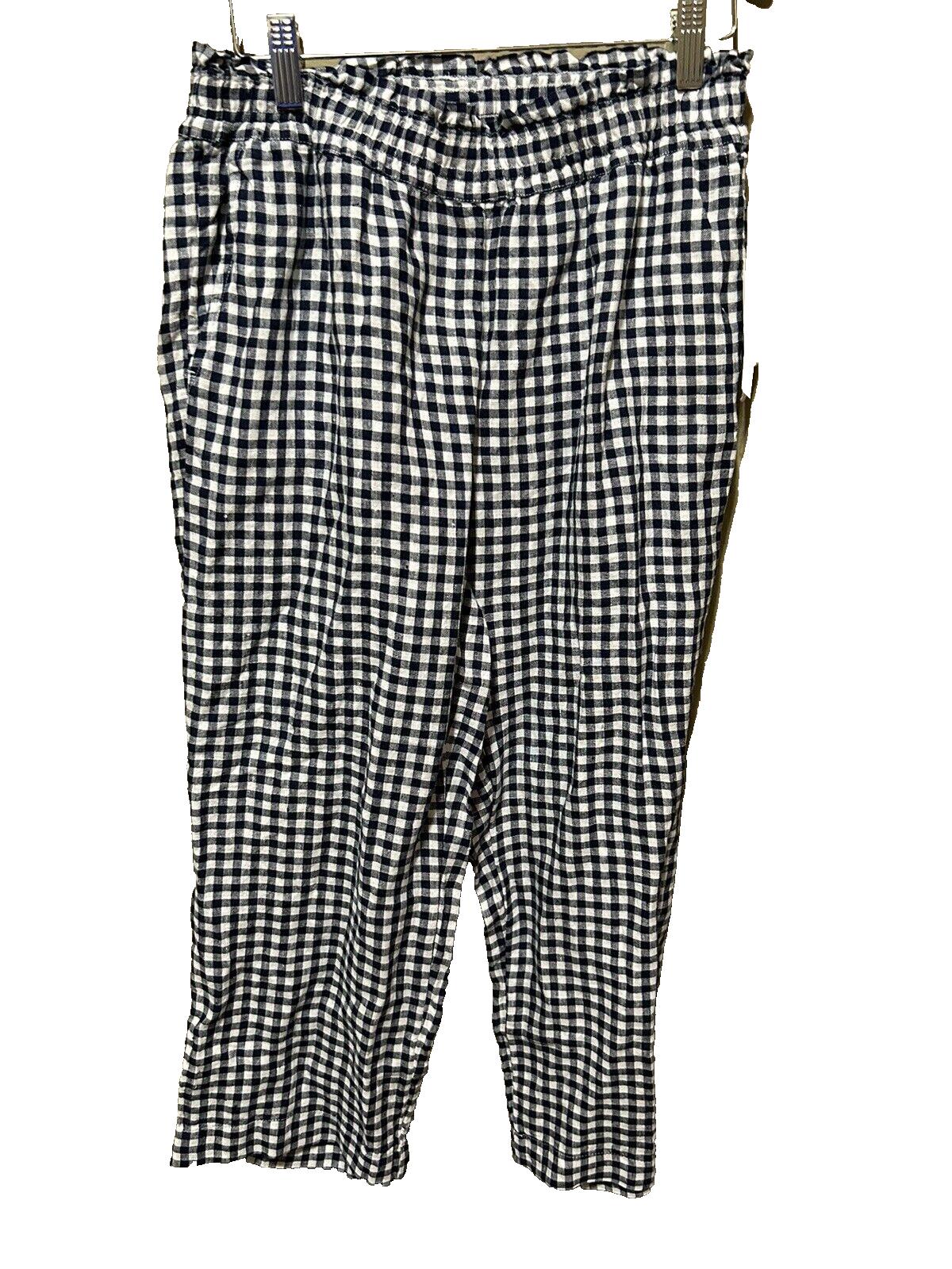 Charter Club Luxury Soft Linen Blue Plaid Pants