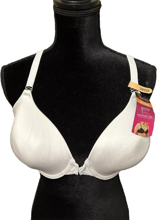 Maidenform Racerback Fab Fit Lace Trim Smoothing Underwire Bra White