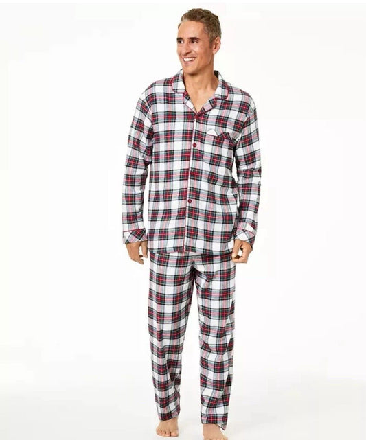 Men's Stewart Plaid 2 Piece Christmas Pajama Set