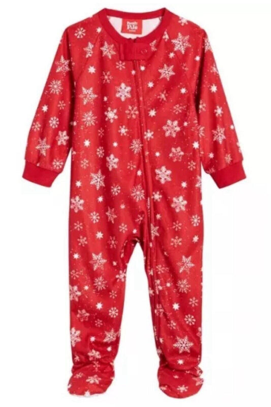 Family PJs Baby Merry Snowflake Footie One-Piece