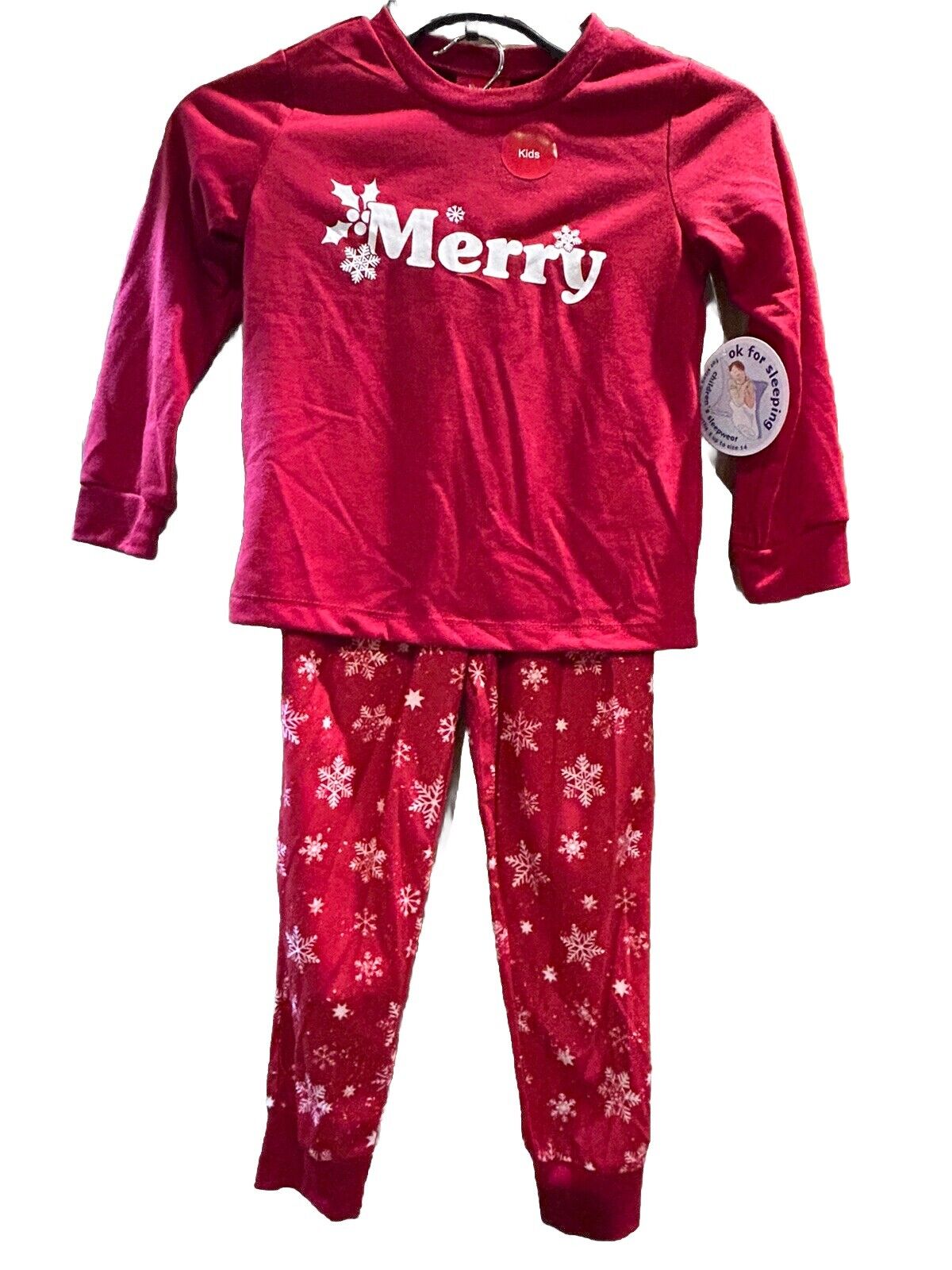 Kid's 2-Piece Candy Red Christmas Pajama Set