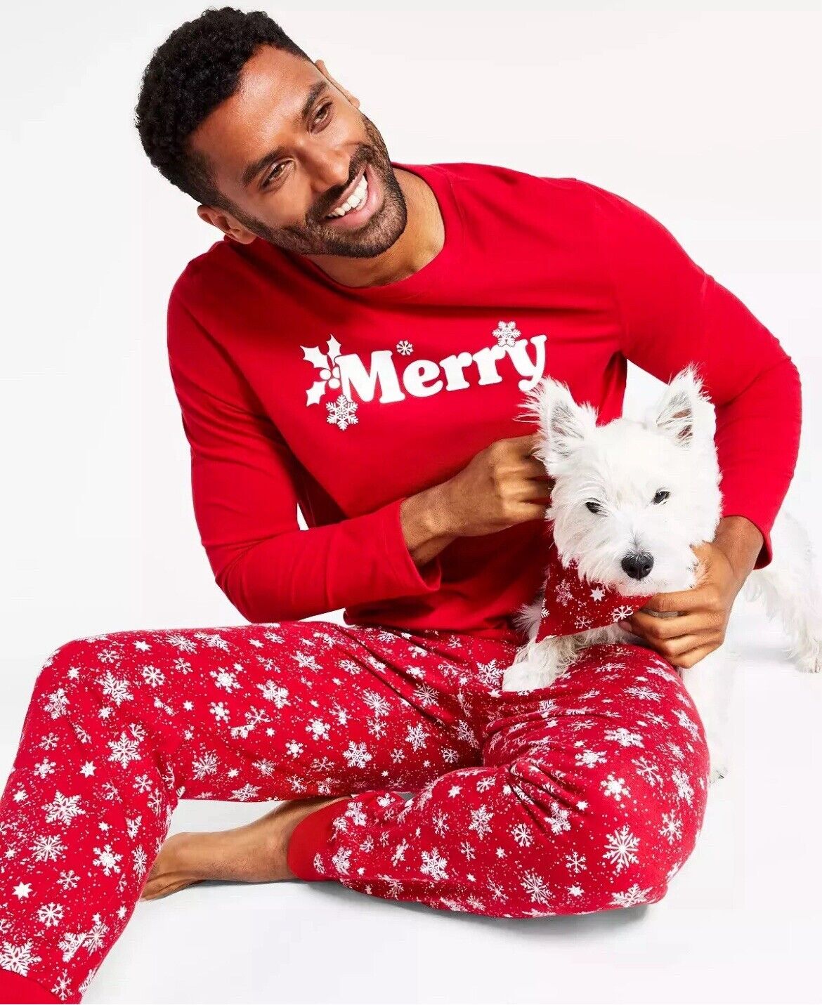 Men's 2-Piece Candy Red Christmas Pajama Set