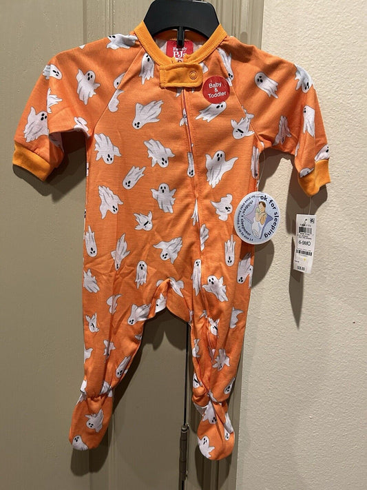 Family PJs Halloween Ghost Sun Orange Toddler One Piece