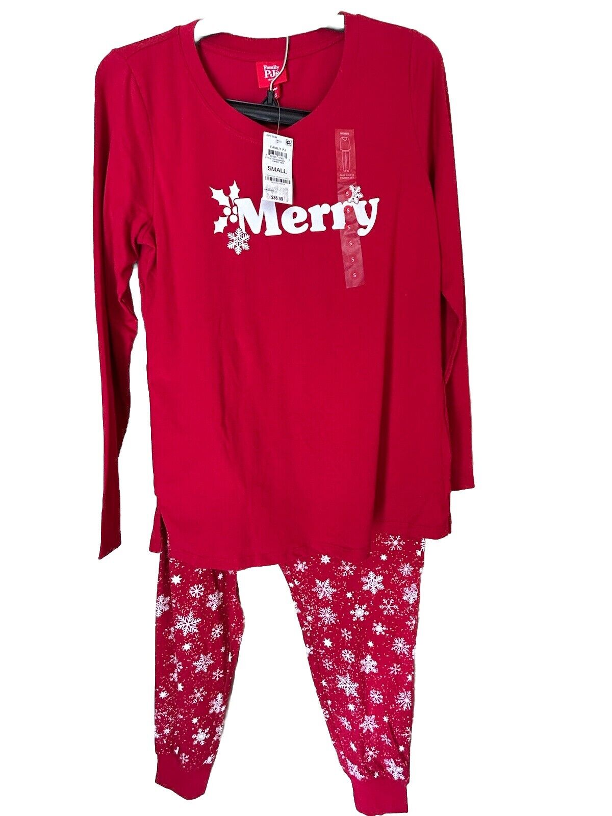 Women's 2-Piece Candy Red Christmas Pajama Set