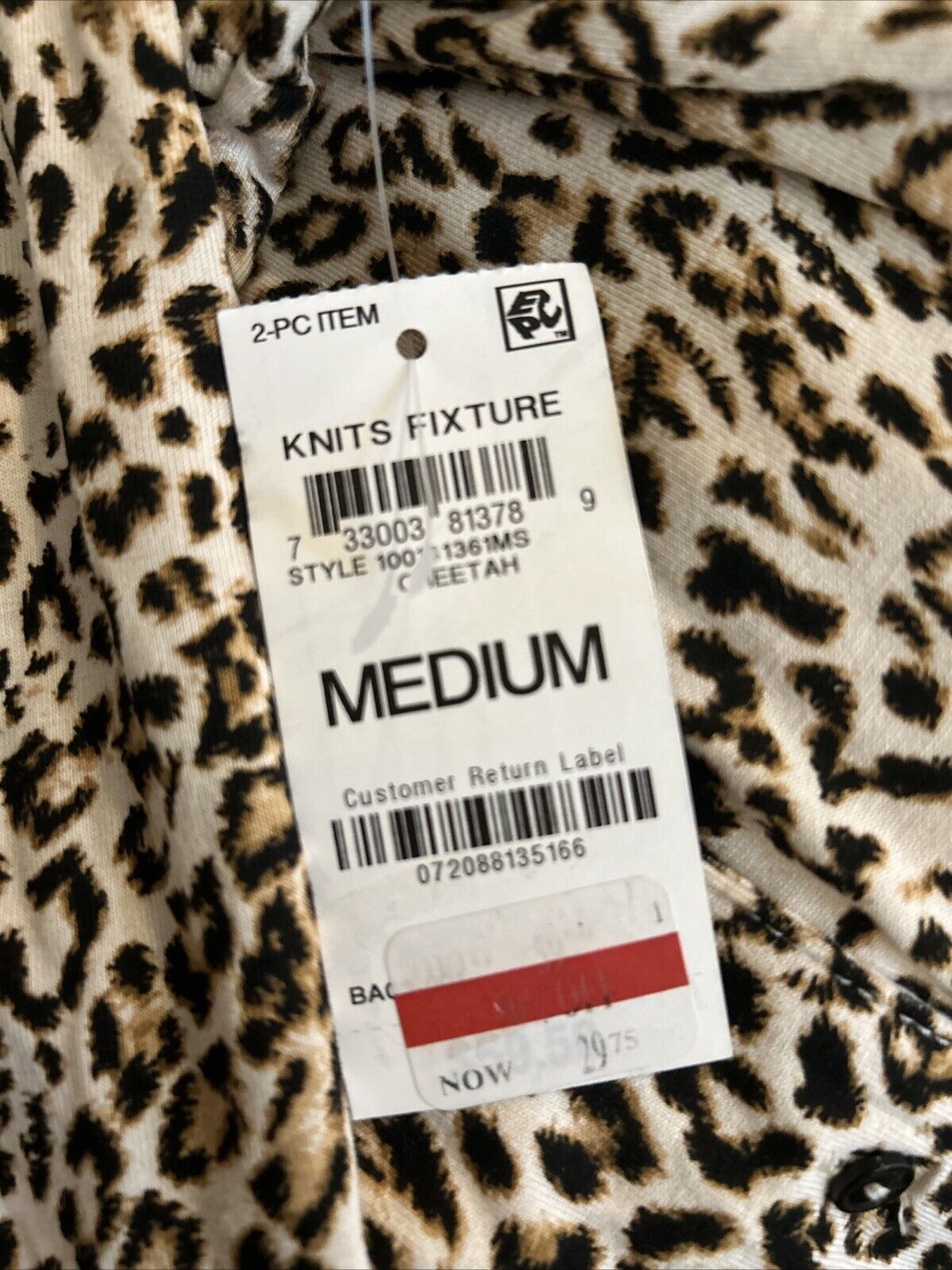 INC International Concepts Women’s Cheetah Collar Pajama Top