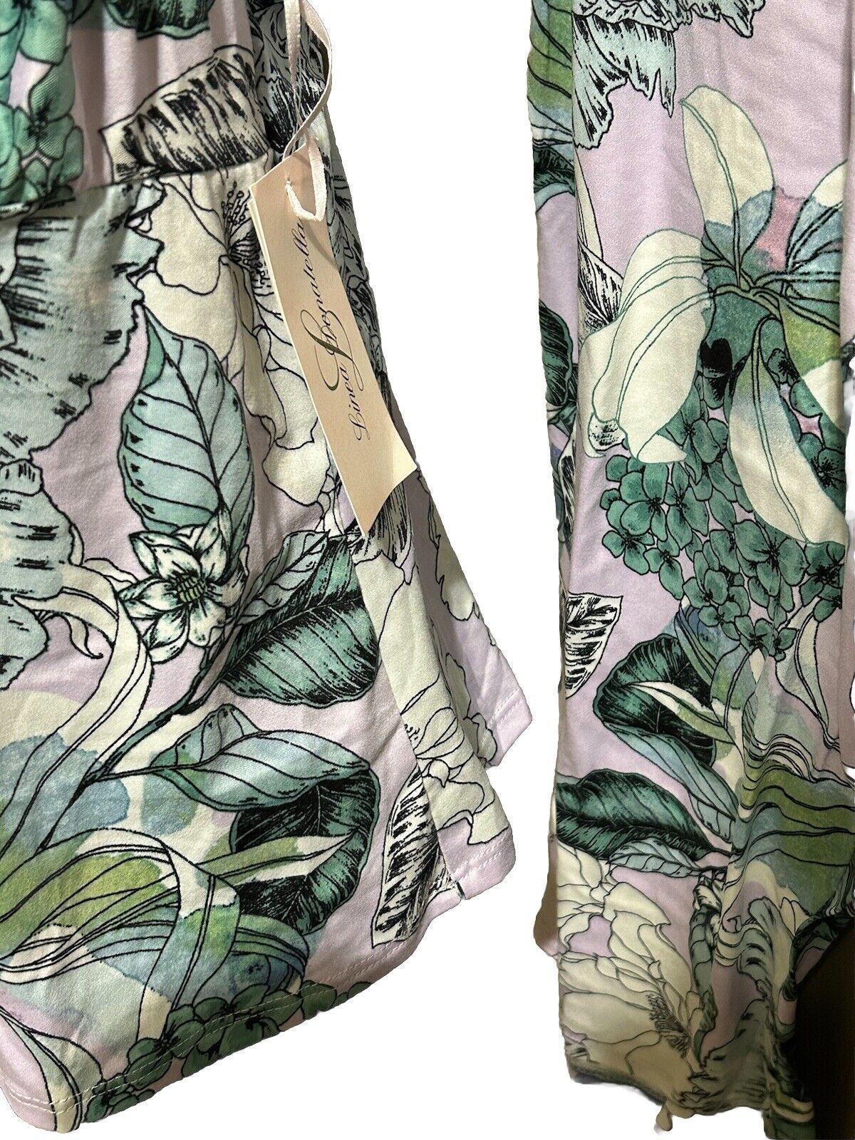 Linea Donatella Palm Garden Cami & Cropped Pants Pajama 2 Piece Set