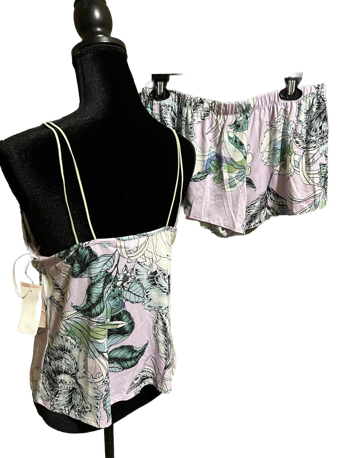 Linea Donatella Palm Garden Cami & Cropped Pants Pajama 2 Piece Set