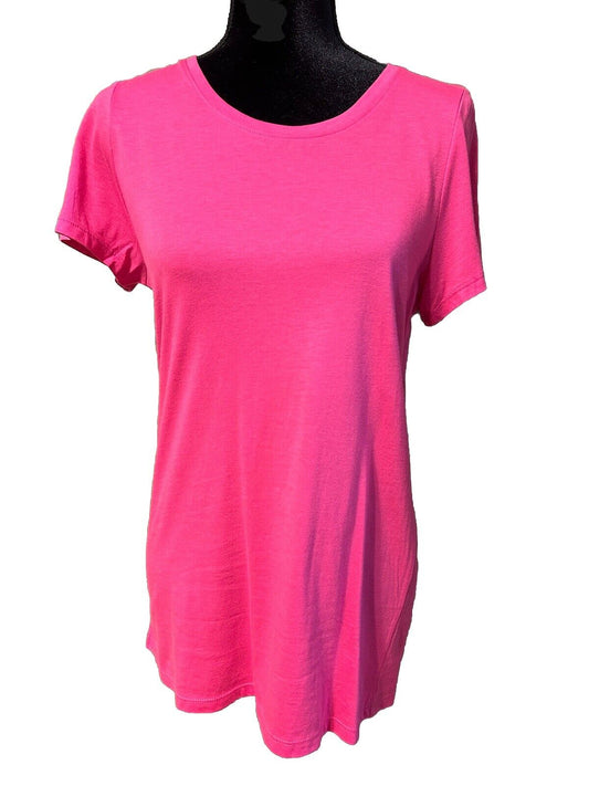 New HUE Women's Scoop-Neck Short-Sleeve Pajama Top Fuchsia Pink