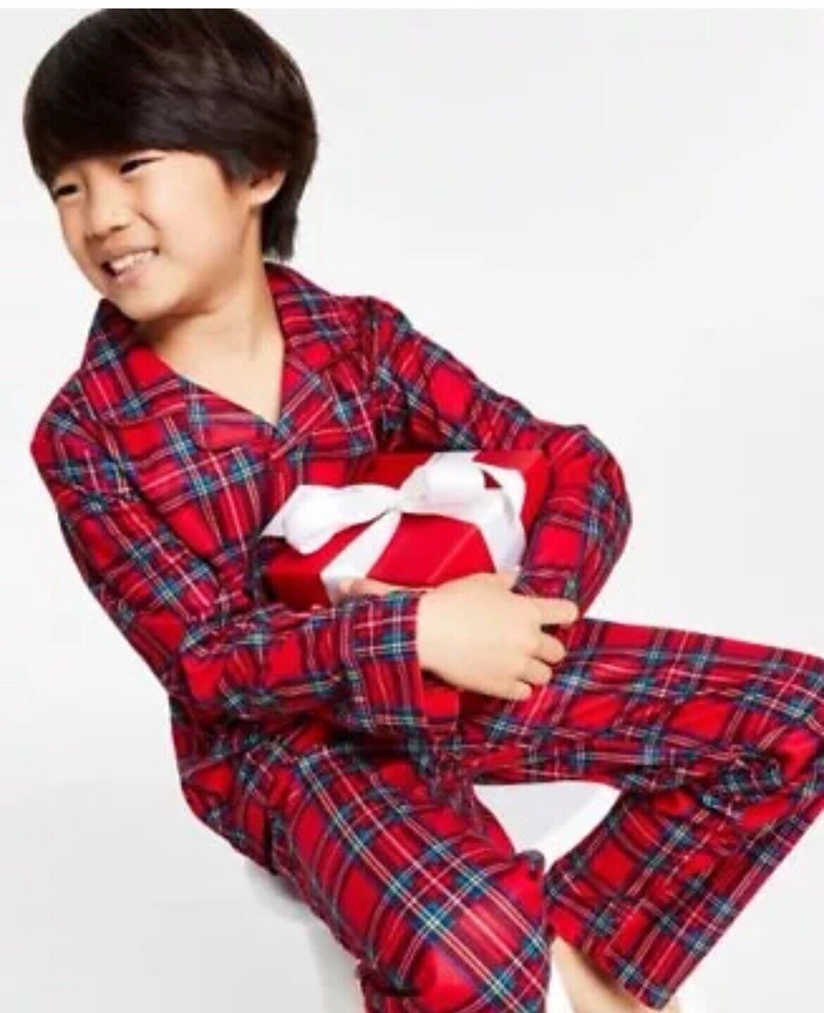 Family PJs Kids Brinkley 2 Piece Red Plaid Pajama Set Holiday Christmas