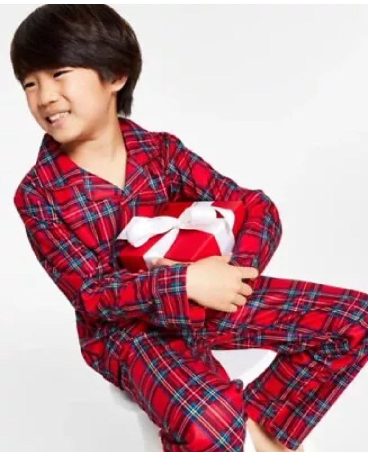 Kids Stewart Plaid 2 Piece Brinkley Christmas Holiday Pajama Set