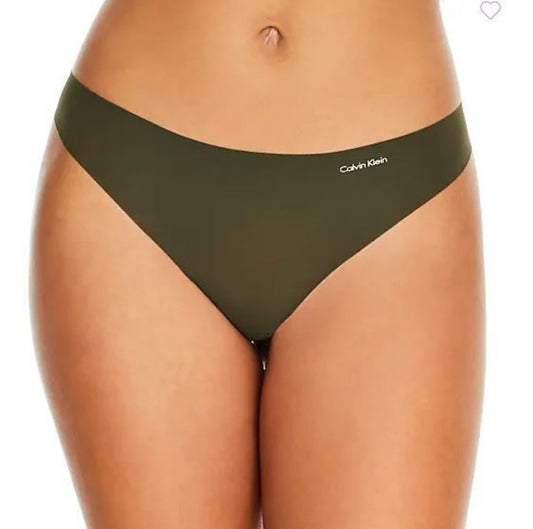 CALVIN KLEIN Invisibles Fatigues Dk Green Women's Thong Panty Underwear