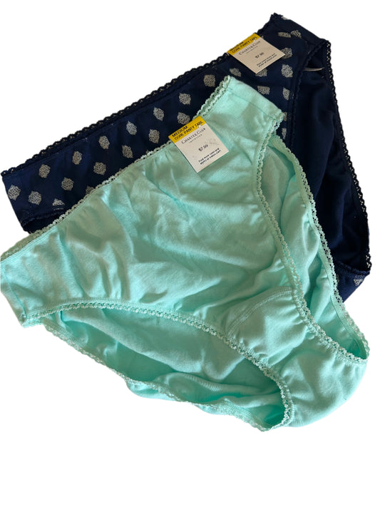 Charter Club Women’s 2 Piece Panty Set NWT Green and Blue