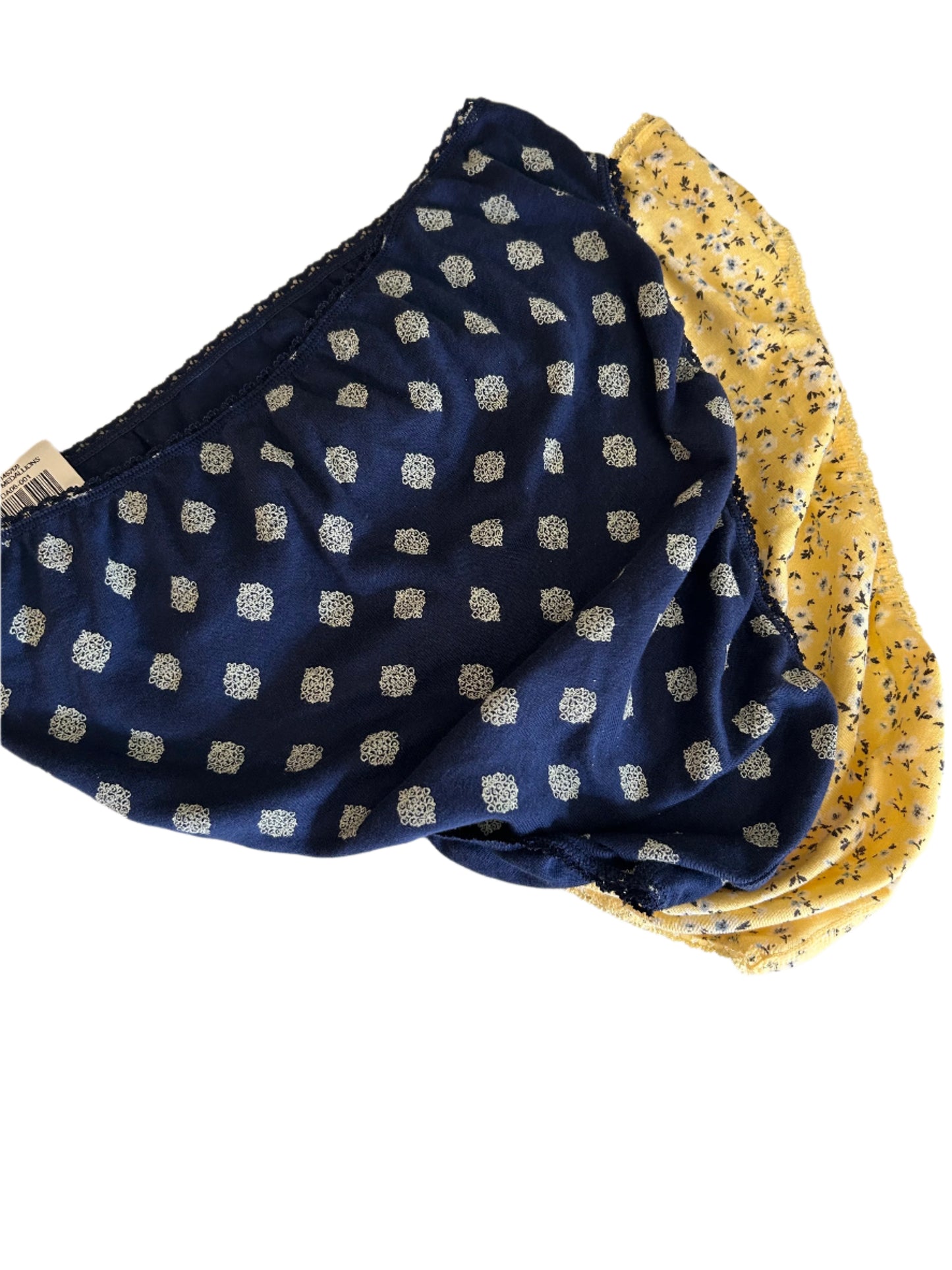 Charter Club Women’s 2 Piece Panty Briefs Set Navy Blue/Yellow