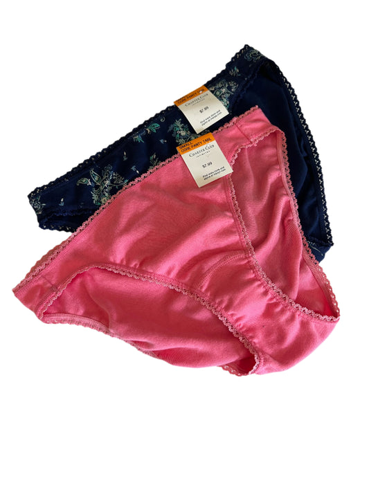 Charter Club Women’s 2 Piece Panty Set NWT Navy and Pink