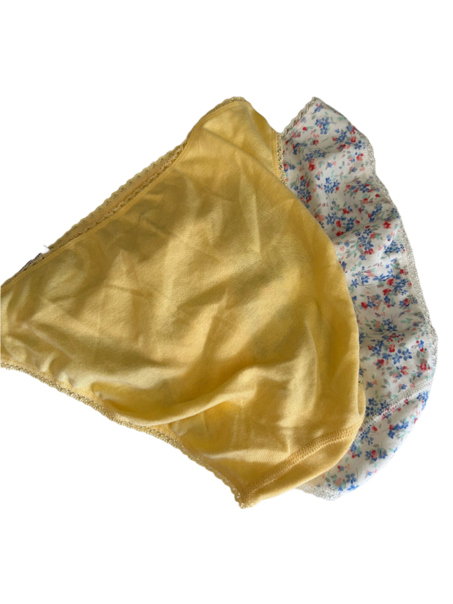 Charter Club Women’s 2 Piece Panty Briefs Set Solid Yellow and Floral White