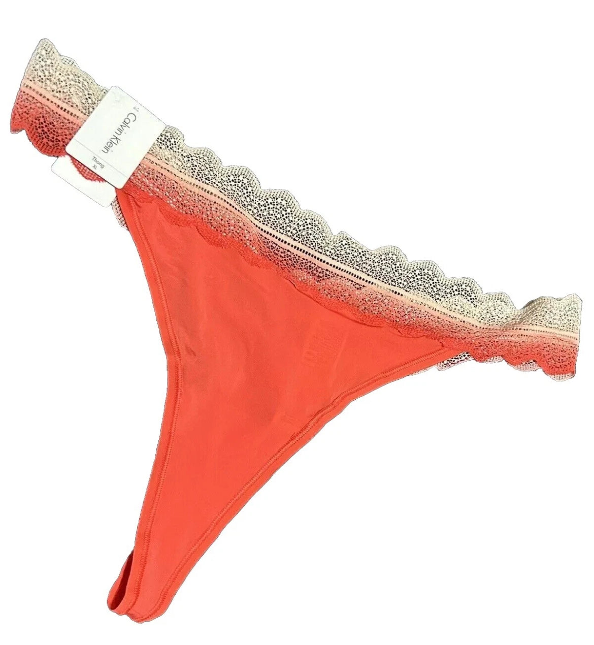 CALVIN KLEIN Micro Lace Waist Strawberry Shake Lt Pink Thong Panty