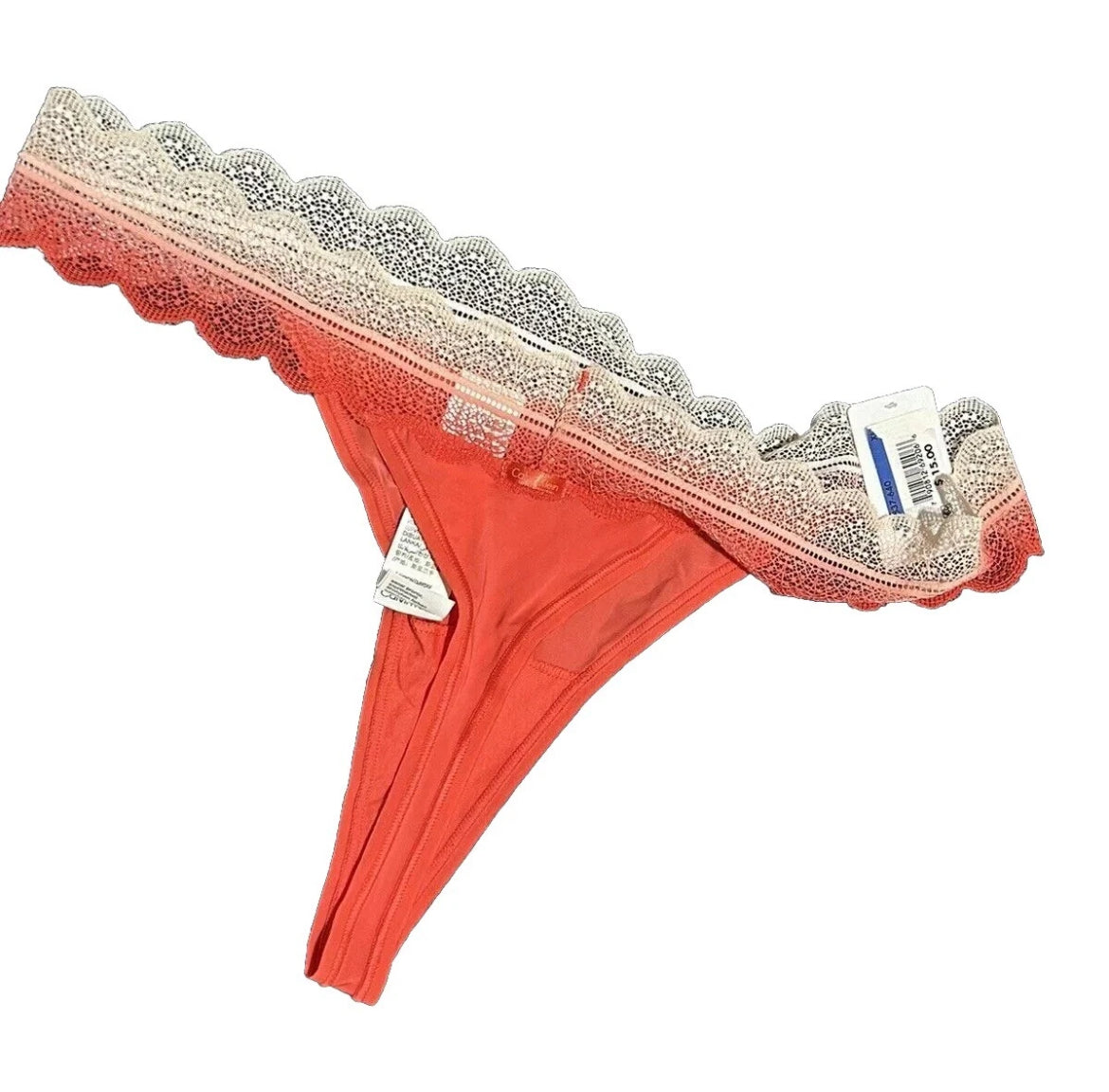 CALVIN KLEIN Micro Lace Waist Strawberry Shake Lt Pink Thong Panty