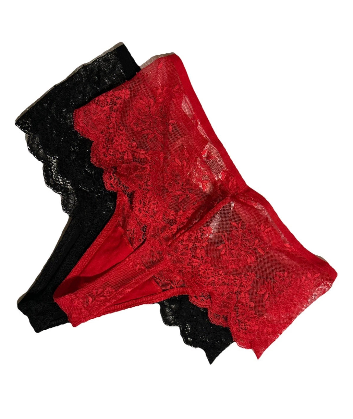 2 Pair INC  International Concepts High-Waist Lace Thong Scallop-Trimmed